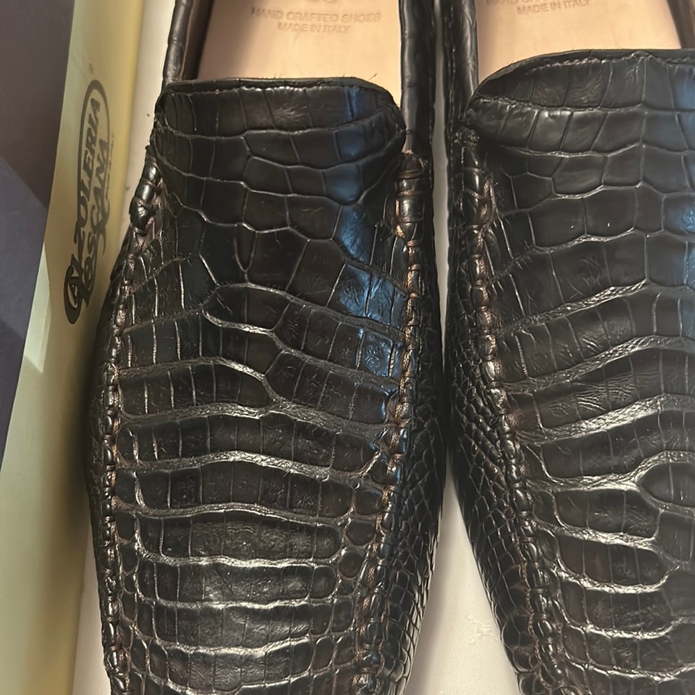 Calzoleria Toscana Alligator European size 47 Us size 12 color Brown